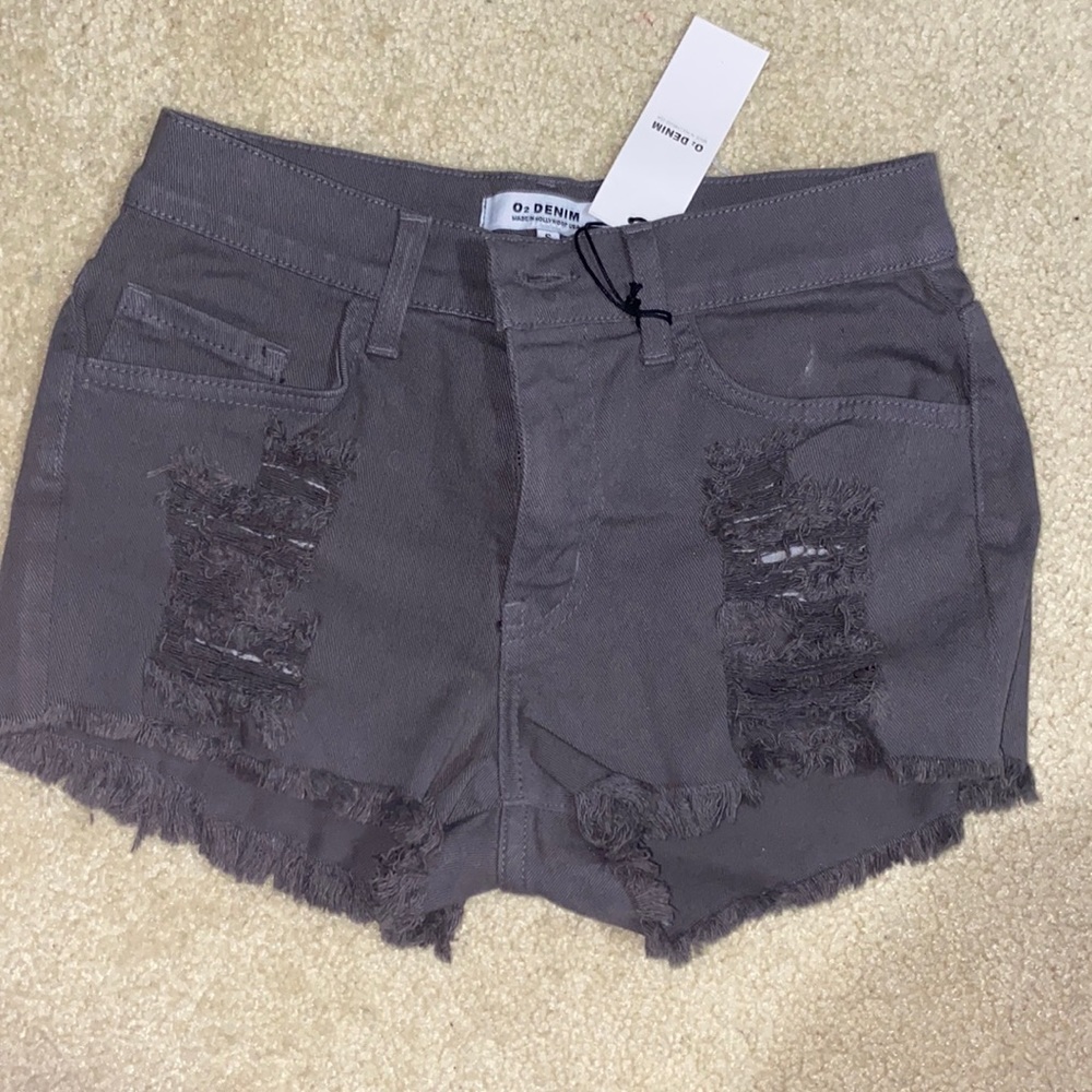 Grey Jean Shorts